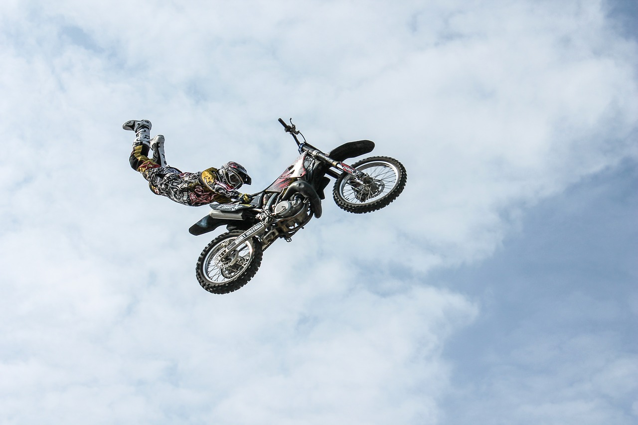 Image - biker motorcycle stunt man person