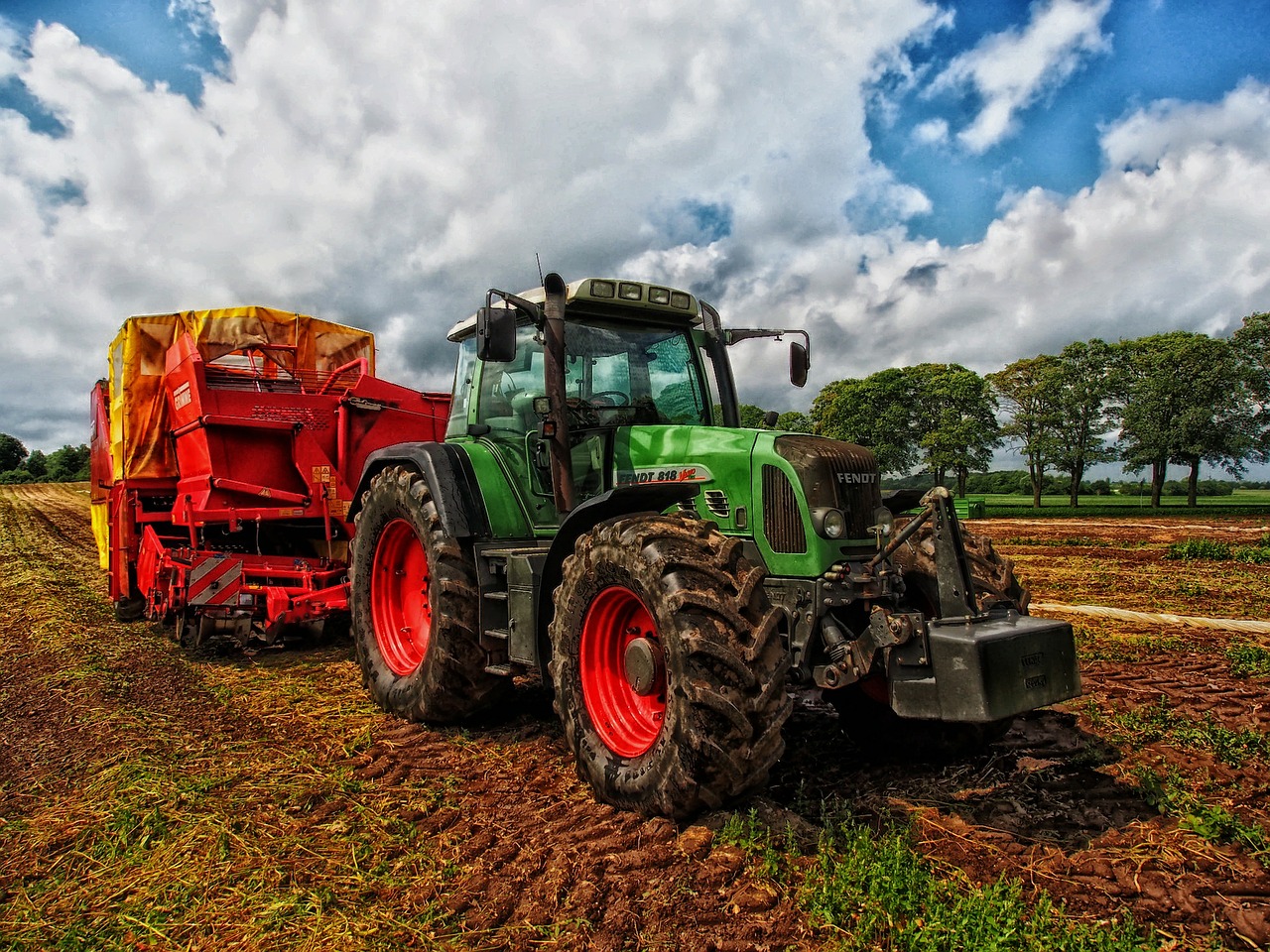 Image - tractor grain mixer rural denmark