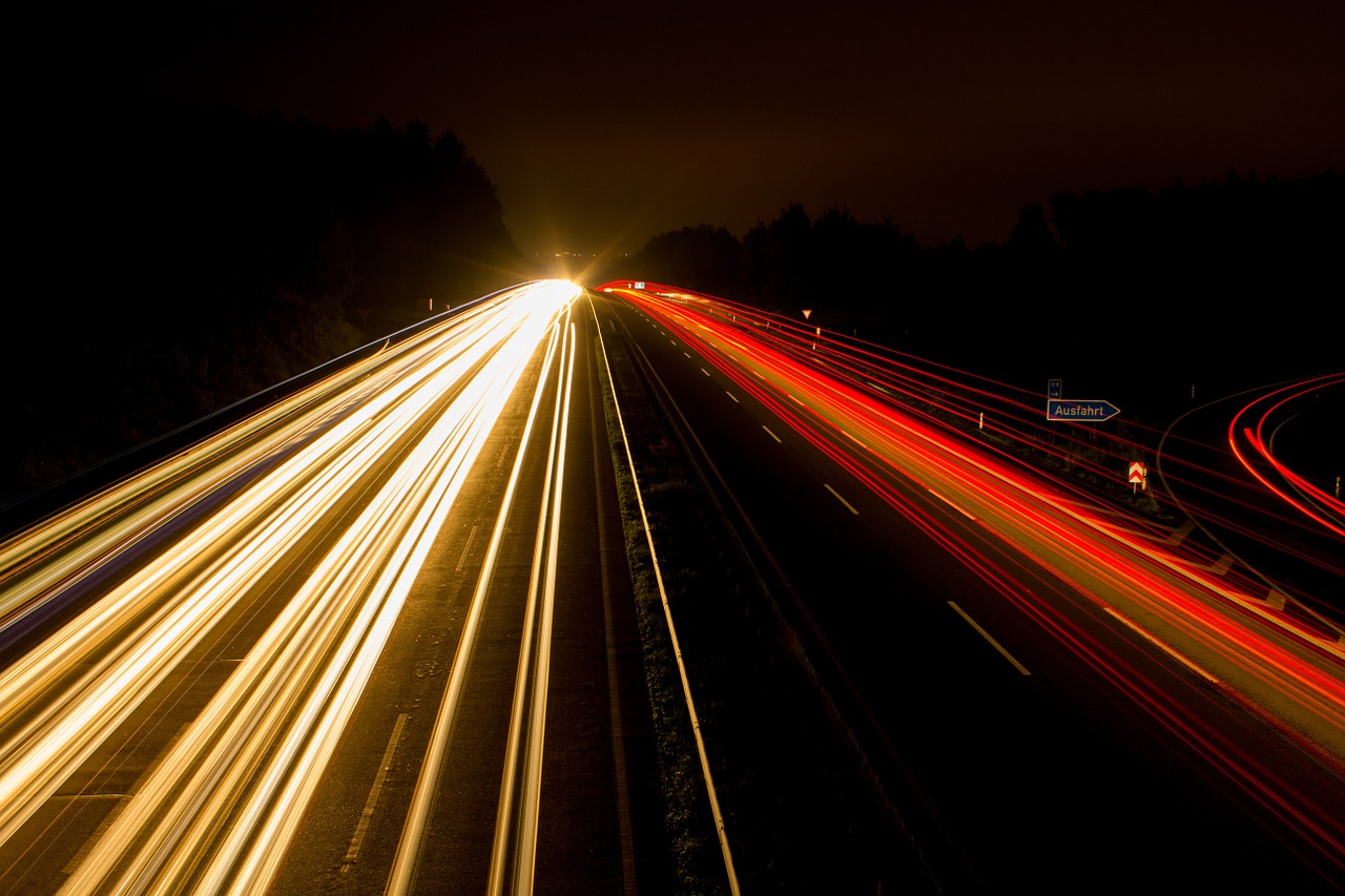 Image - highway night photograph lights