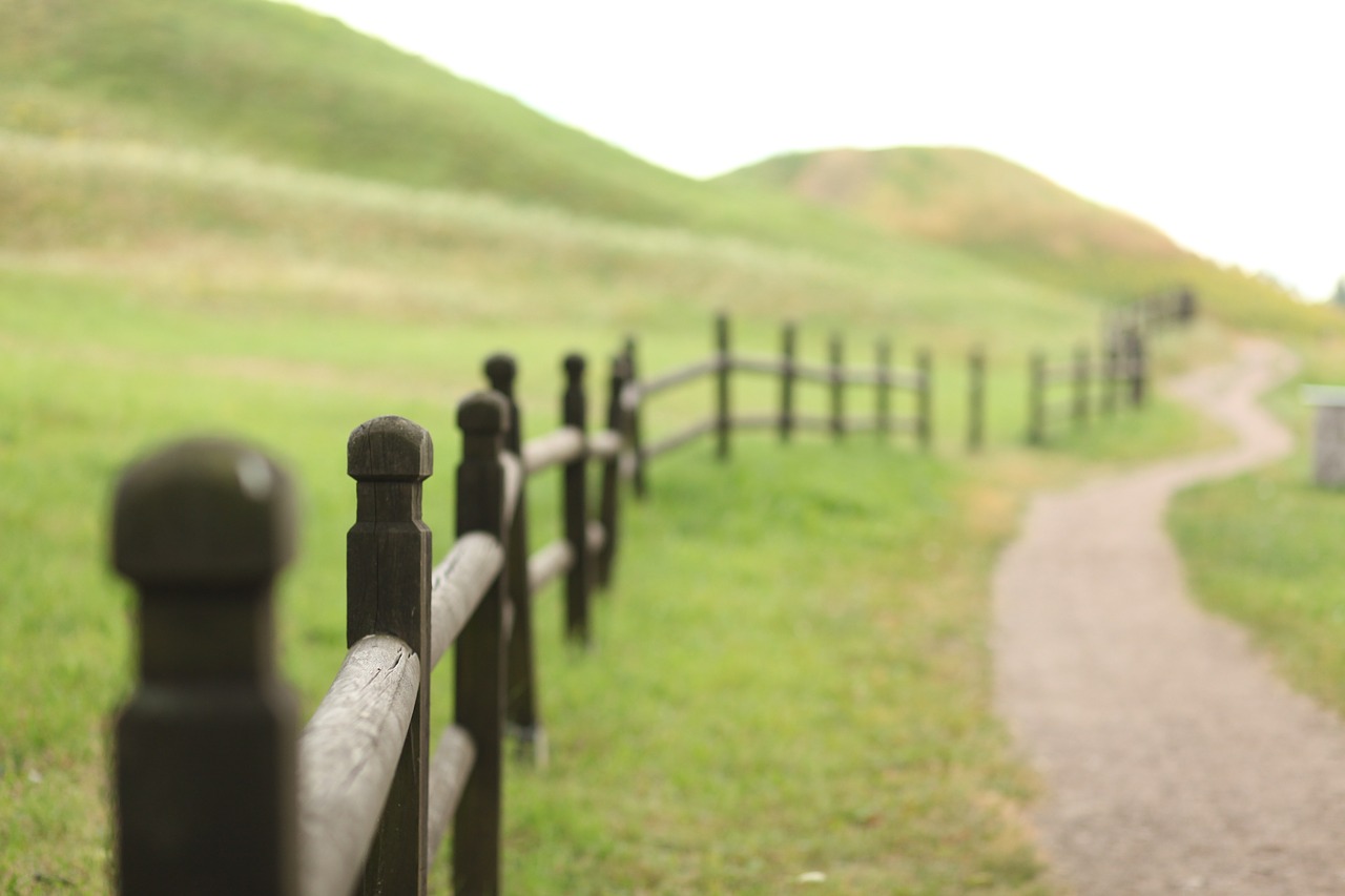 Image - landscape field fence wood green