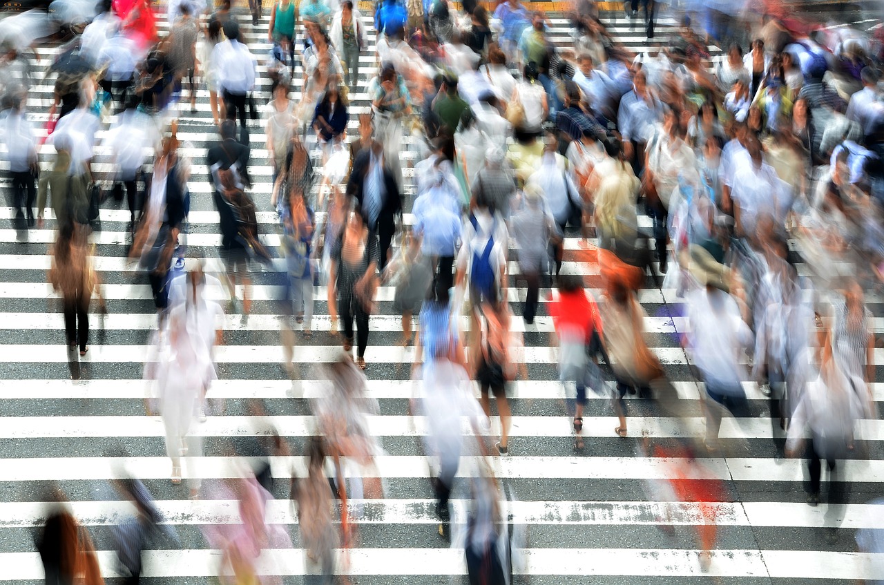 Image - pedestrians people busy movement