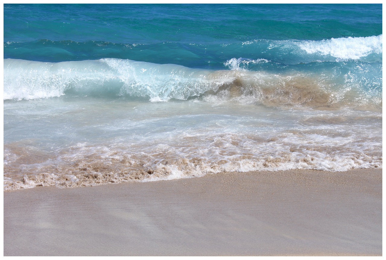 Image - sea beach wave movement blue foam