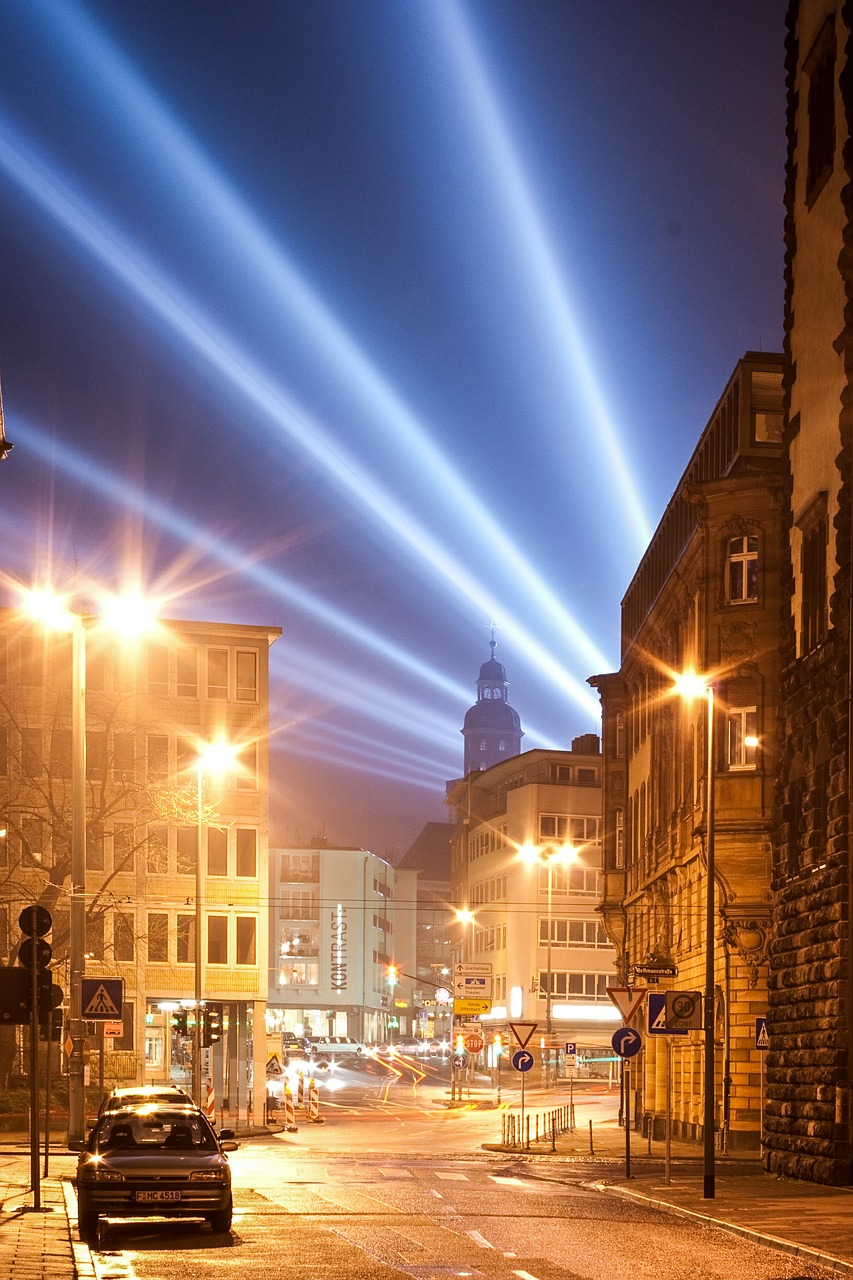 Image - road city at night lamps orange