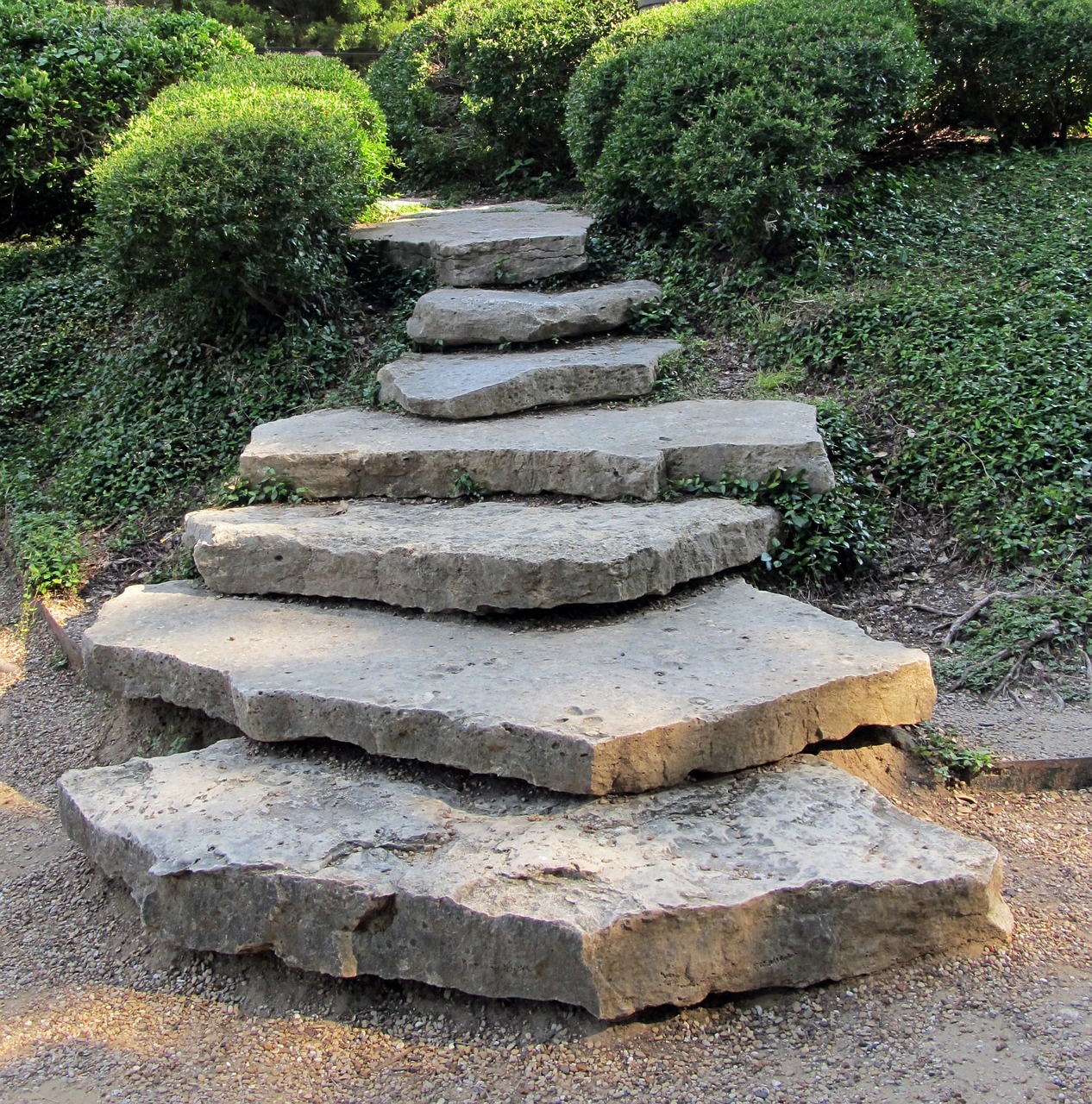 Image - stone steps landscaping path garden