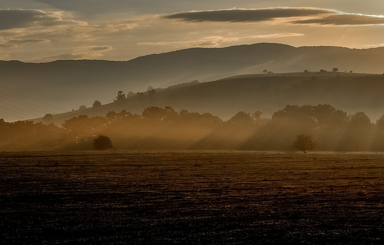 Image - landscape fog morning sunshine