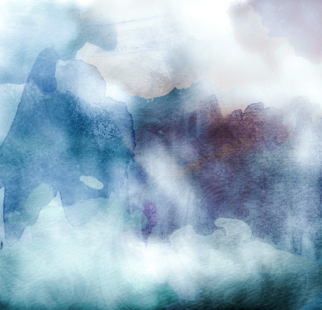 Image - watercolors teal blue background