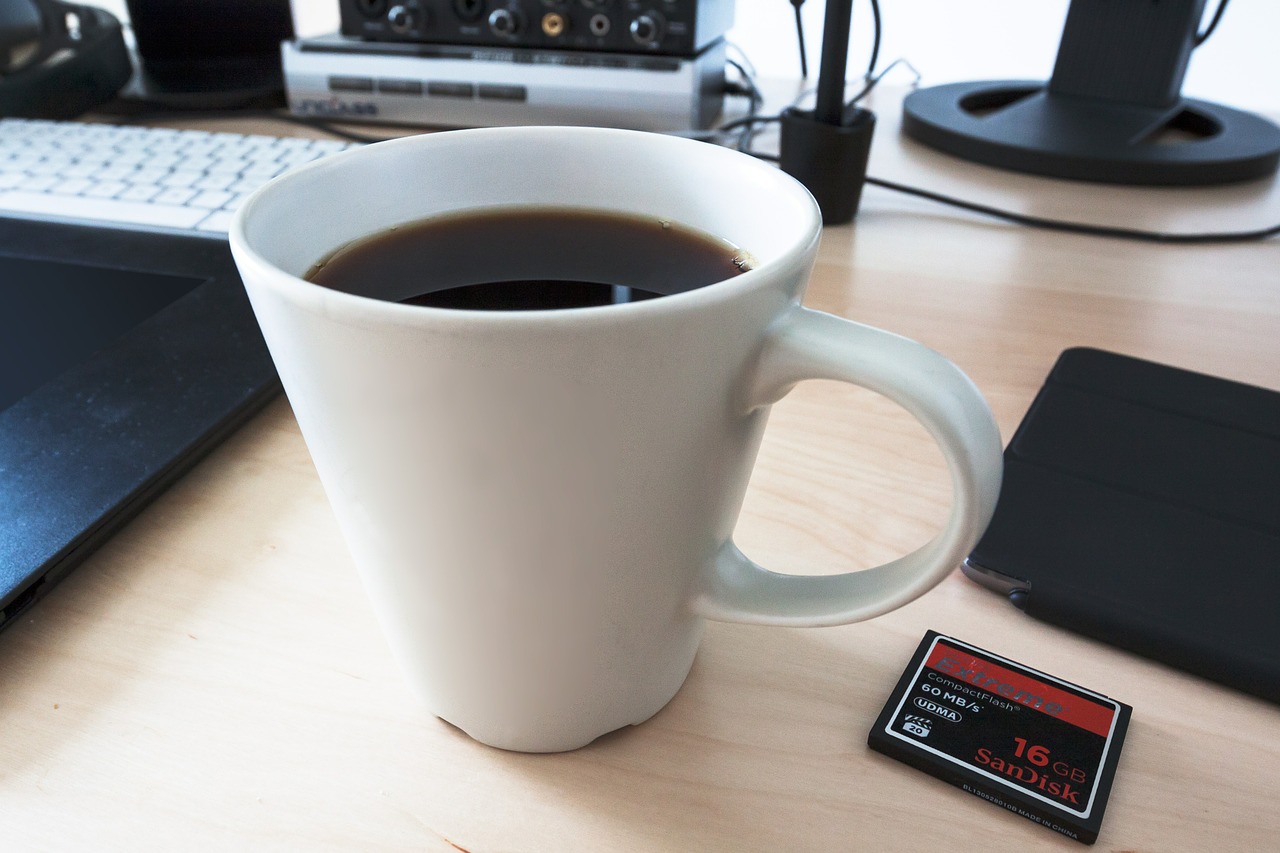 Image - coffee cup workplace memory card