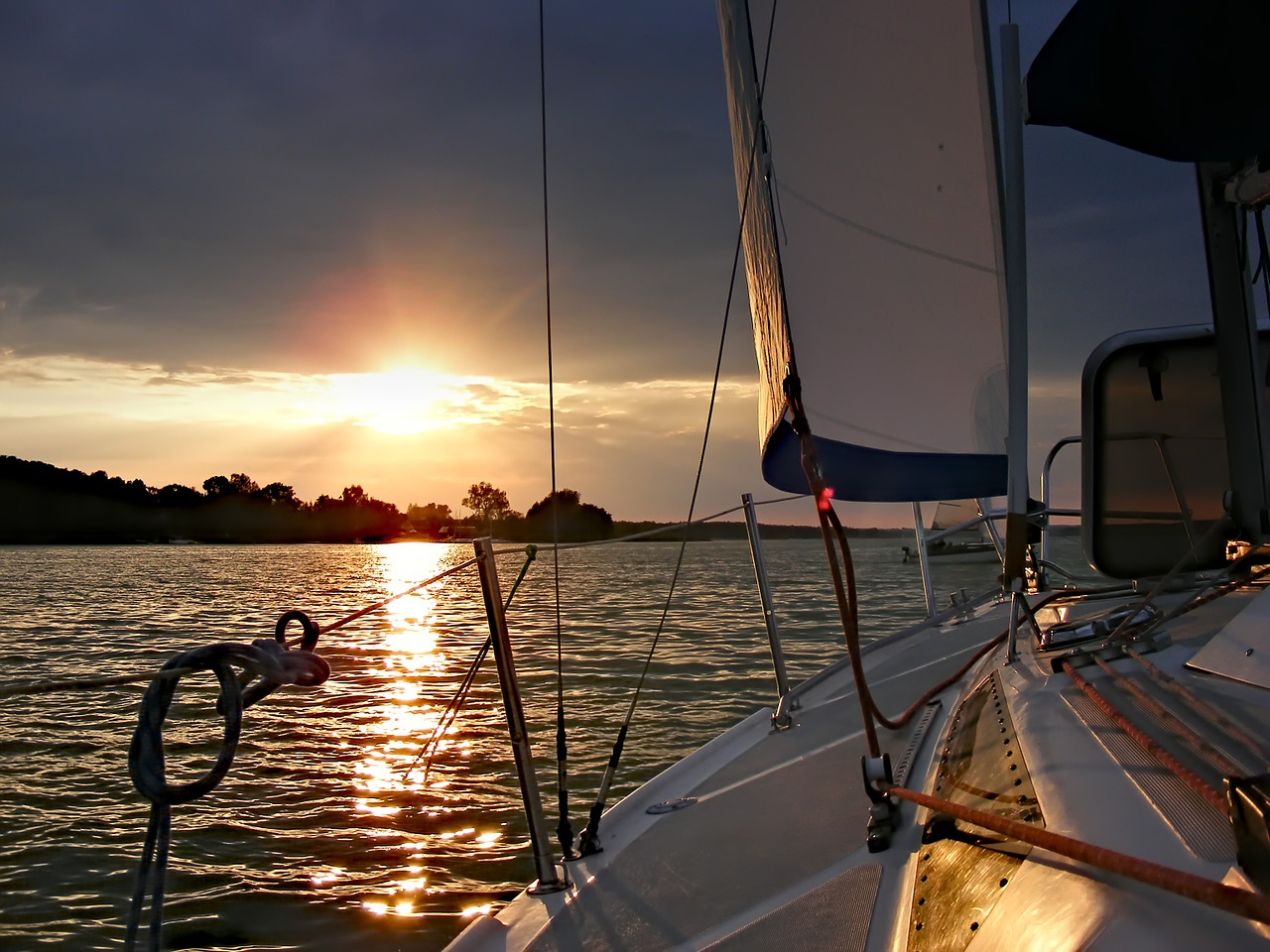 Image - sailboat water sunset vacation