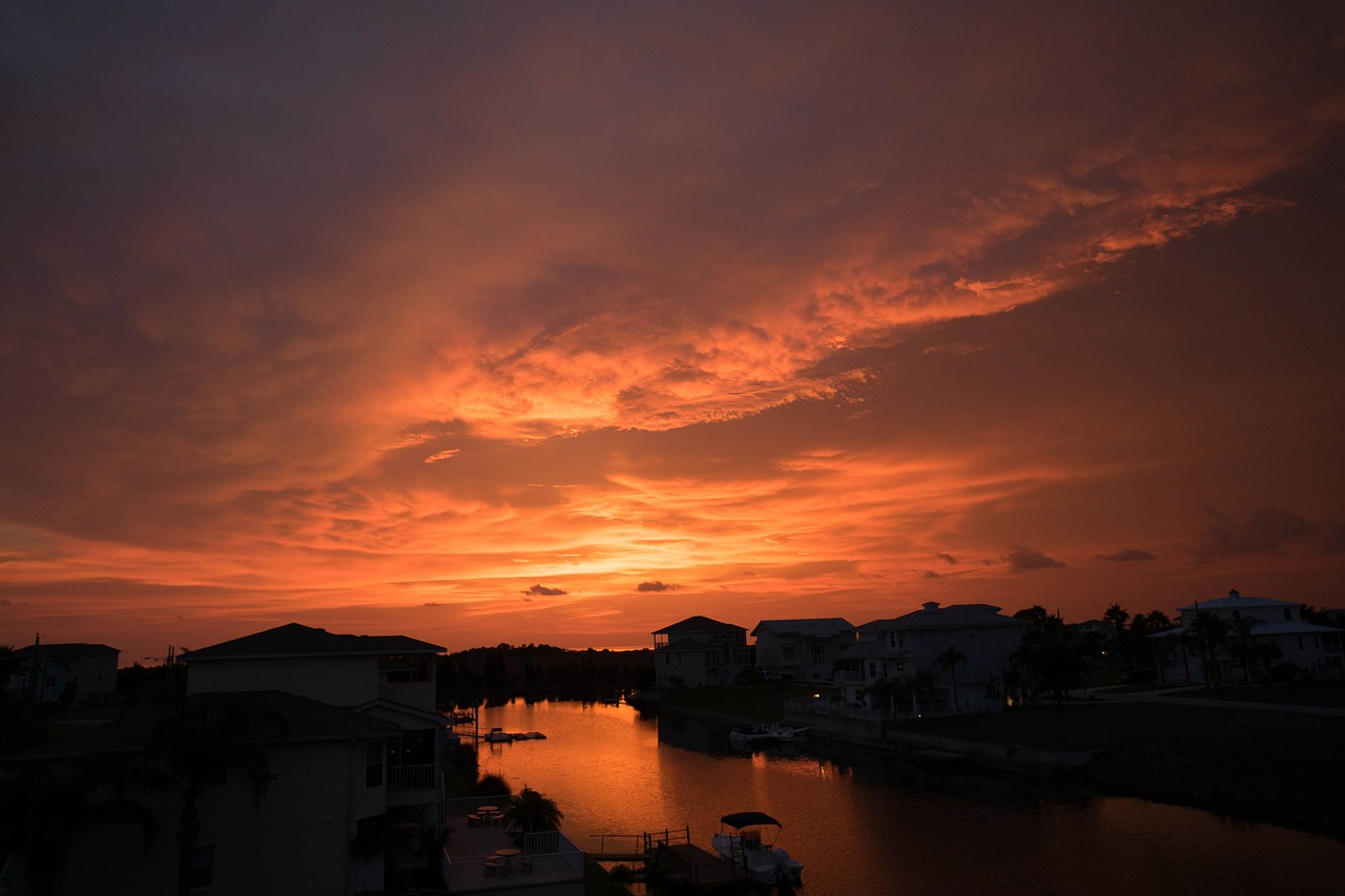 Image - sunset florida water sky skyline