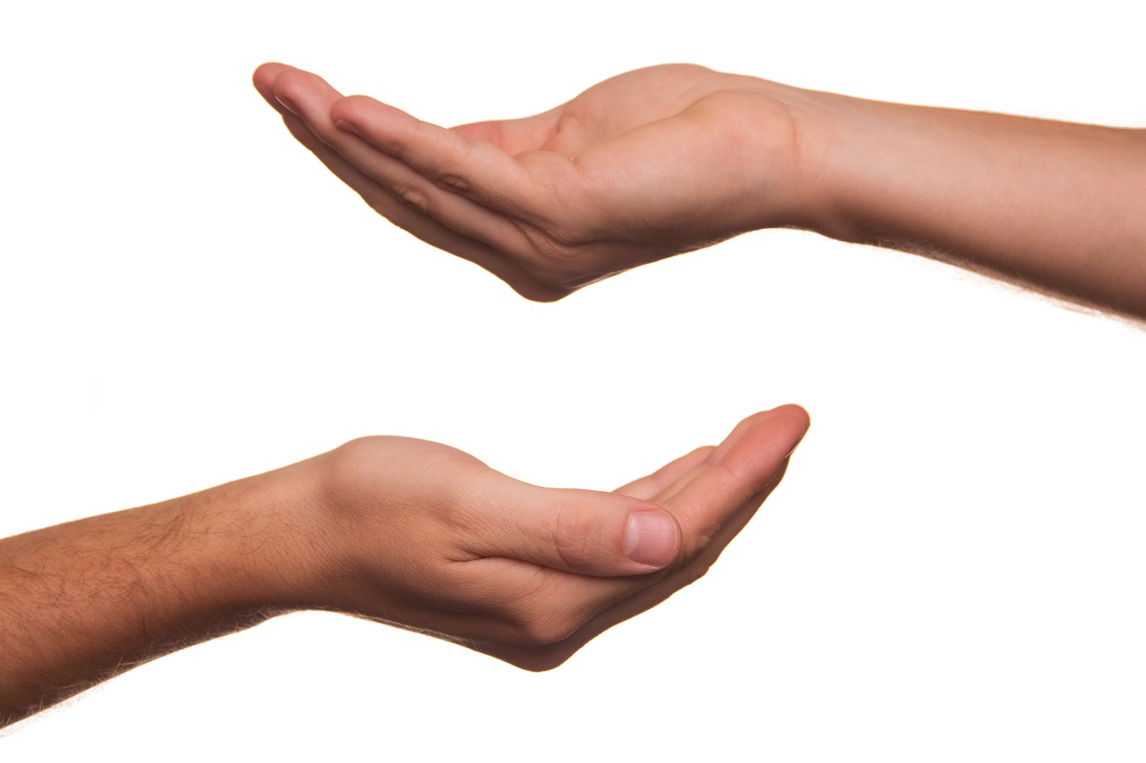 Image - offering hand handful of help