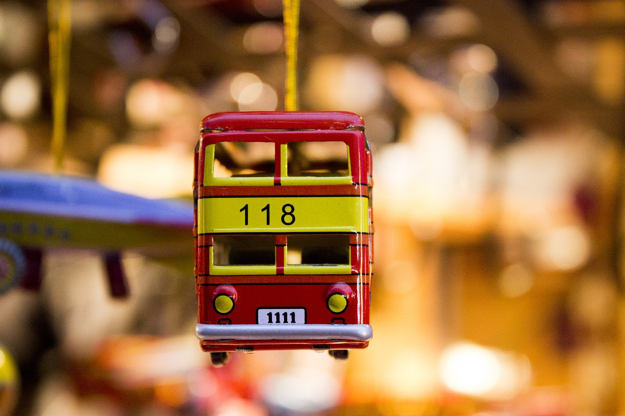 Image - toy car bus toy red tin car