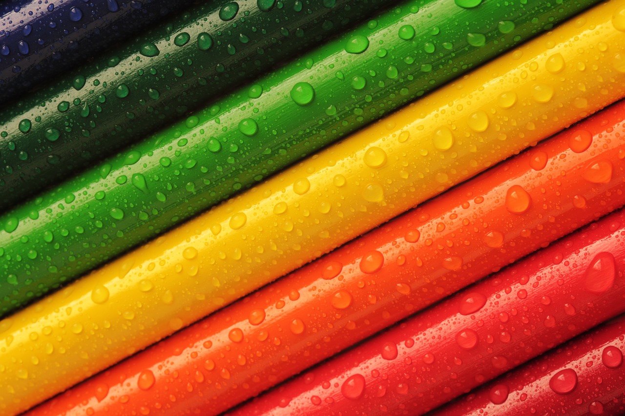 Image - pencils crayons colourful rainbow