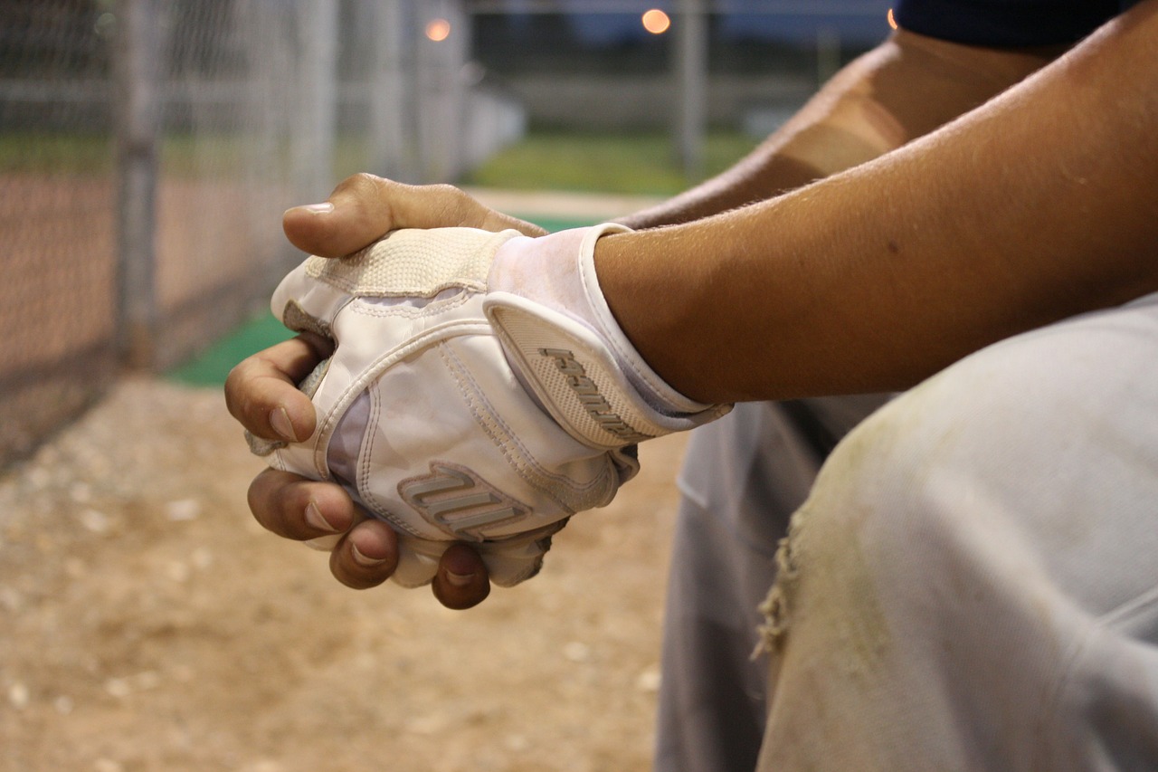 Image - baseball substitute bench hands