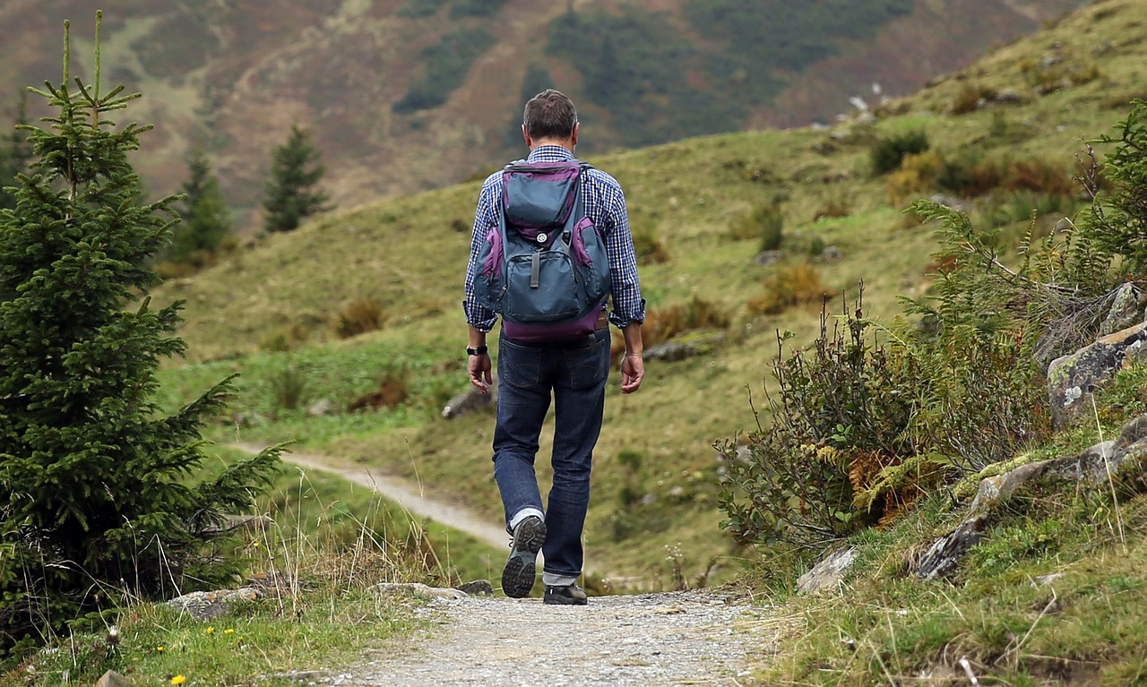 Image - wanderer backpack hike away path
