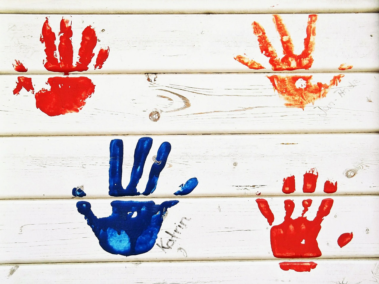 Image - handprint hands color wall wood