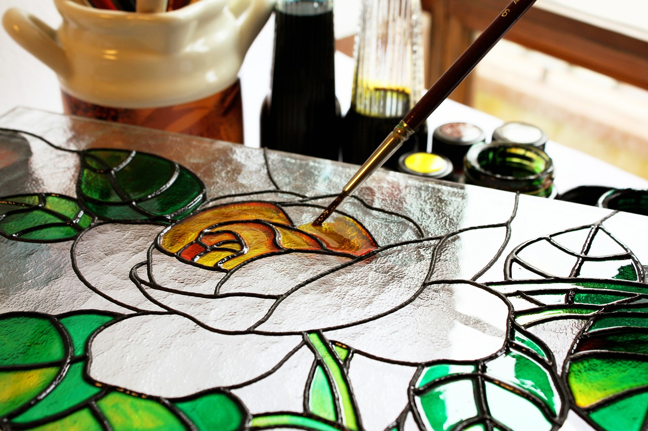 Image - glass painting art drawing rosa