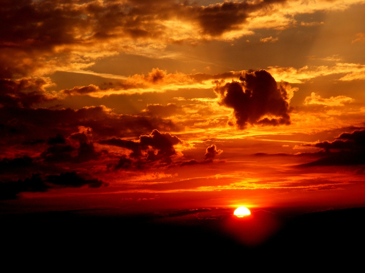 Image - sunset sky sun cloud twilight