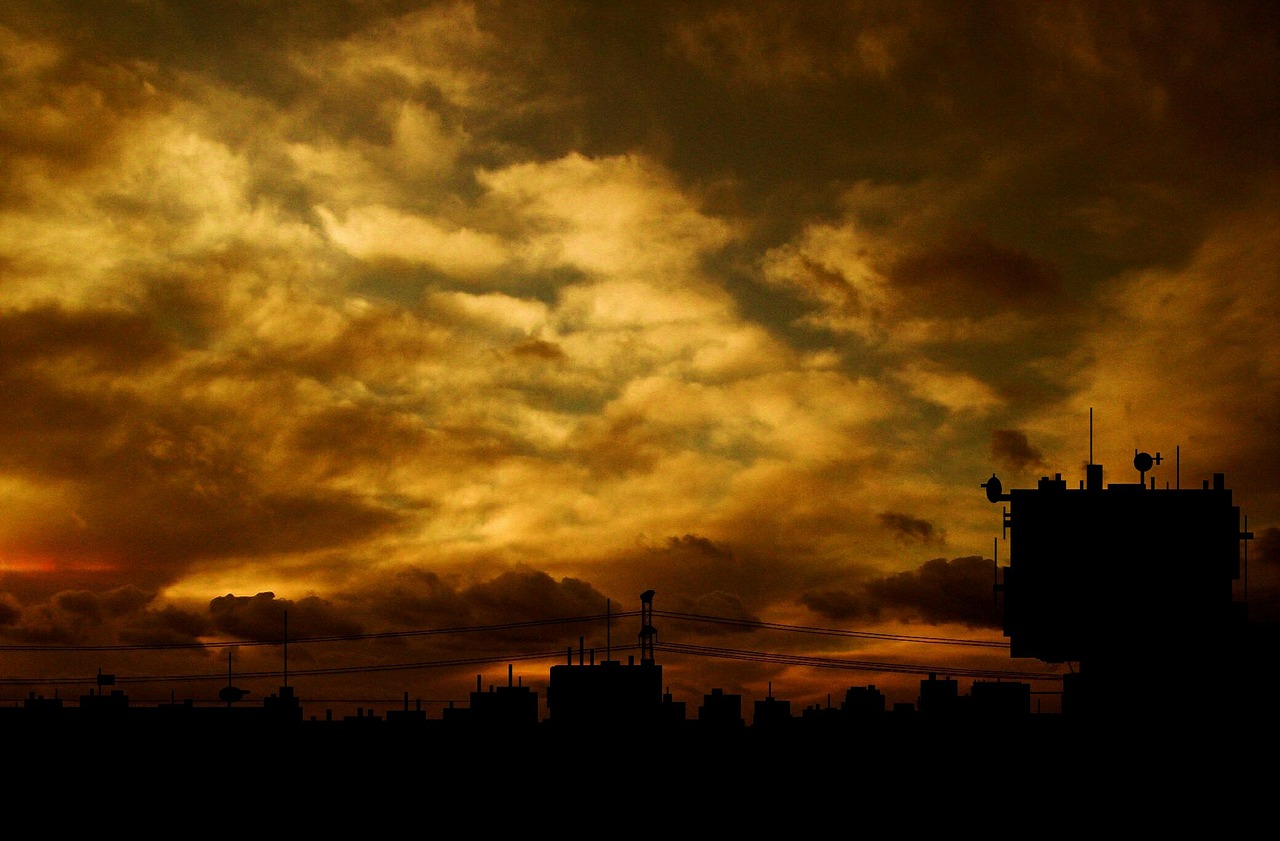 Image - industry sunset city sky