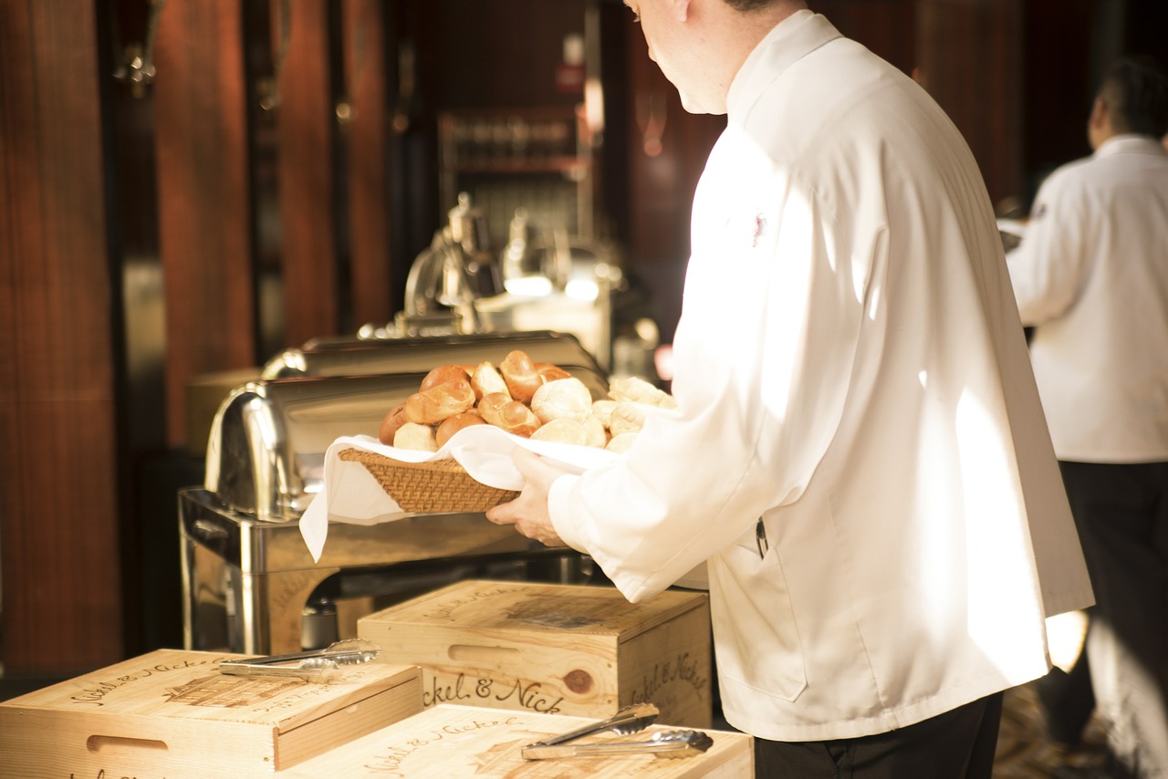 Image - waiter bread deliver serve food