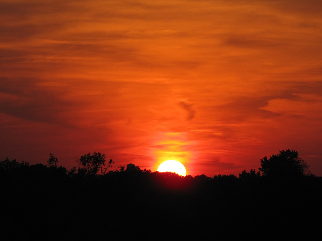 Image - sunset sky orange sun yellow