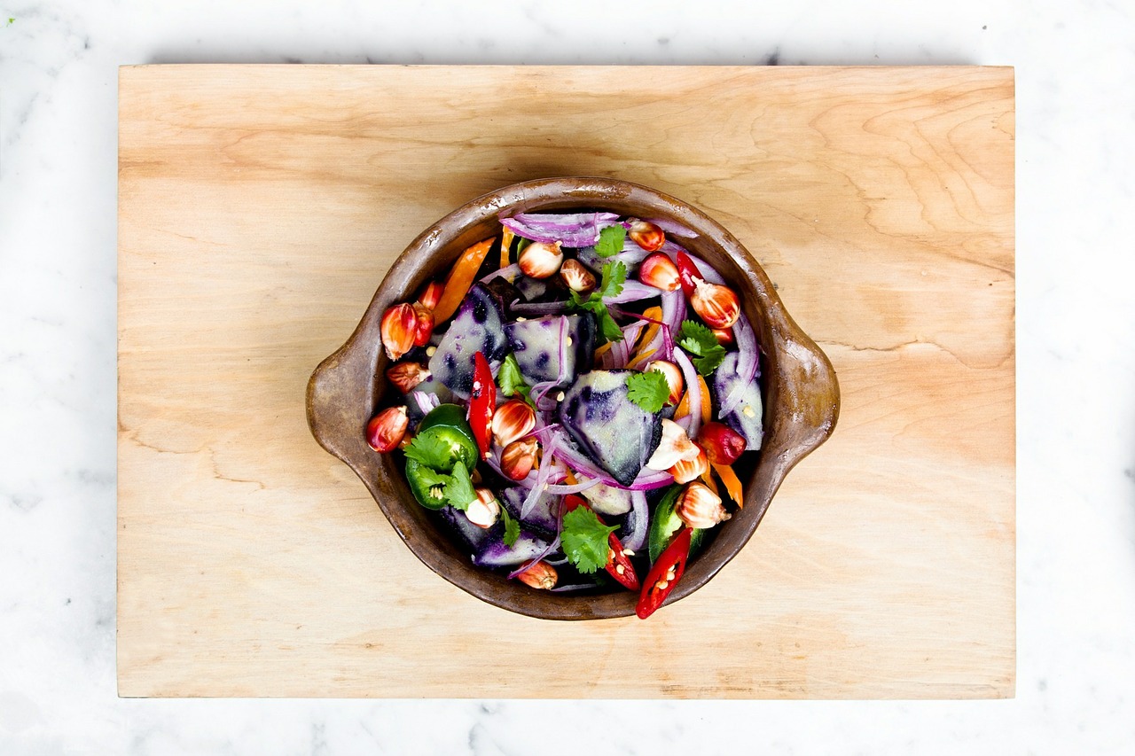 Image - salad cooking board food healthy