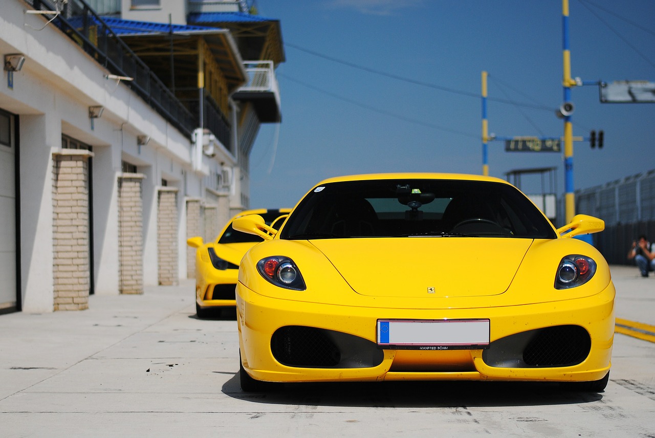 Image - ferrari yellow sports car vehicle