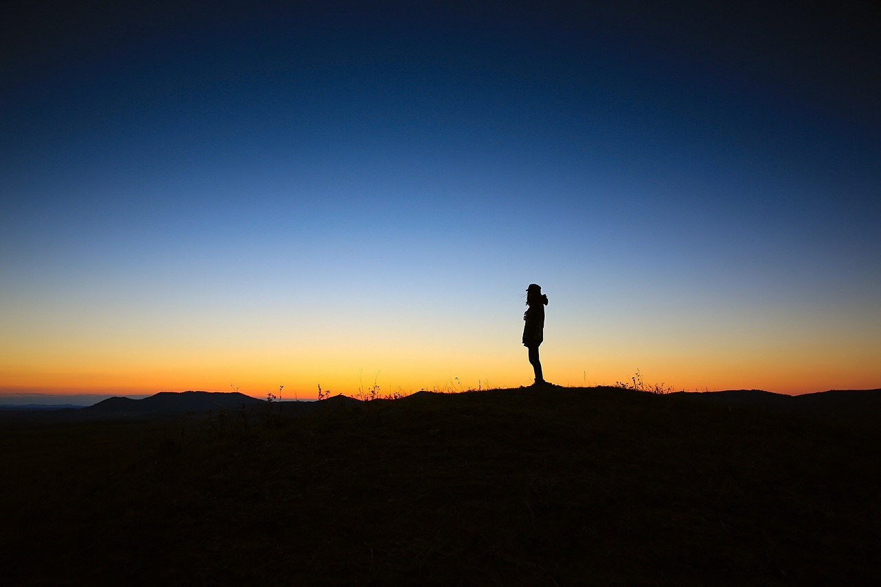 Image - twilight alone sunset dawn nature