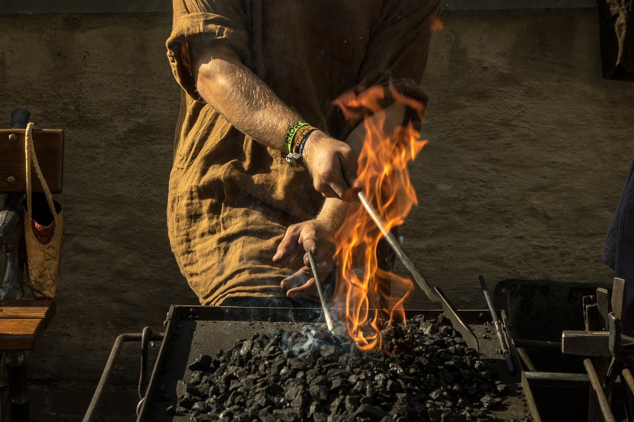 Image - forge fire iron embers hammer