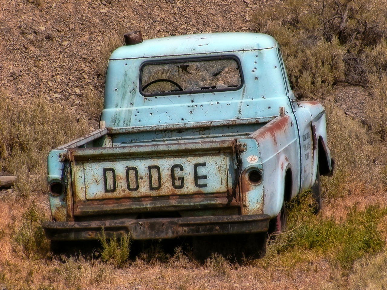 Image - forgotten old truck dodge blue