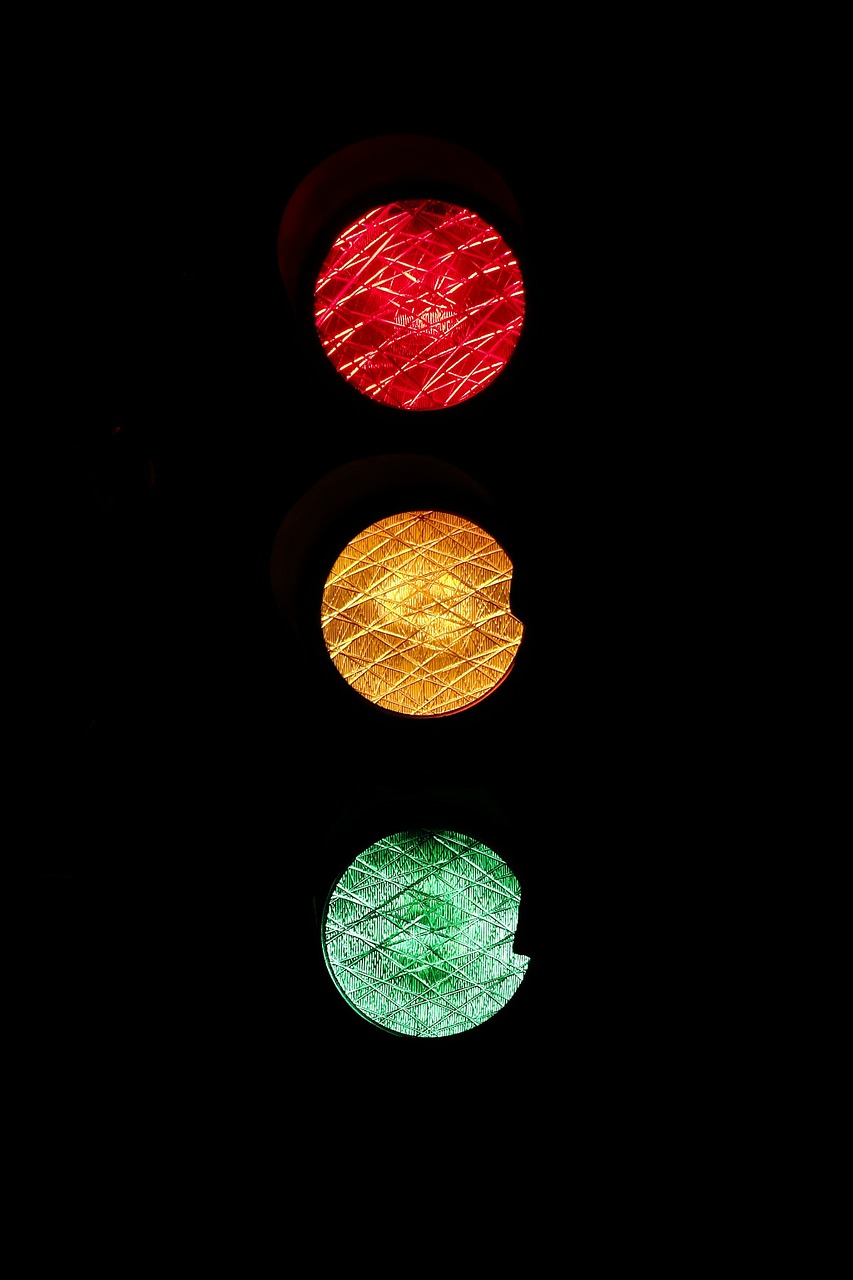 Image - traffic lights road sign red yellow