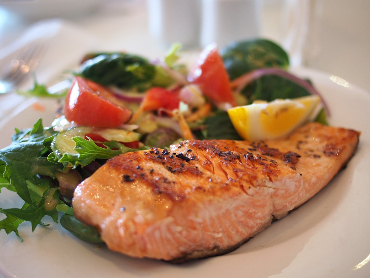 Image - salmon dish food meal fish