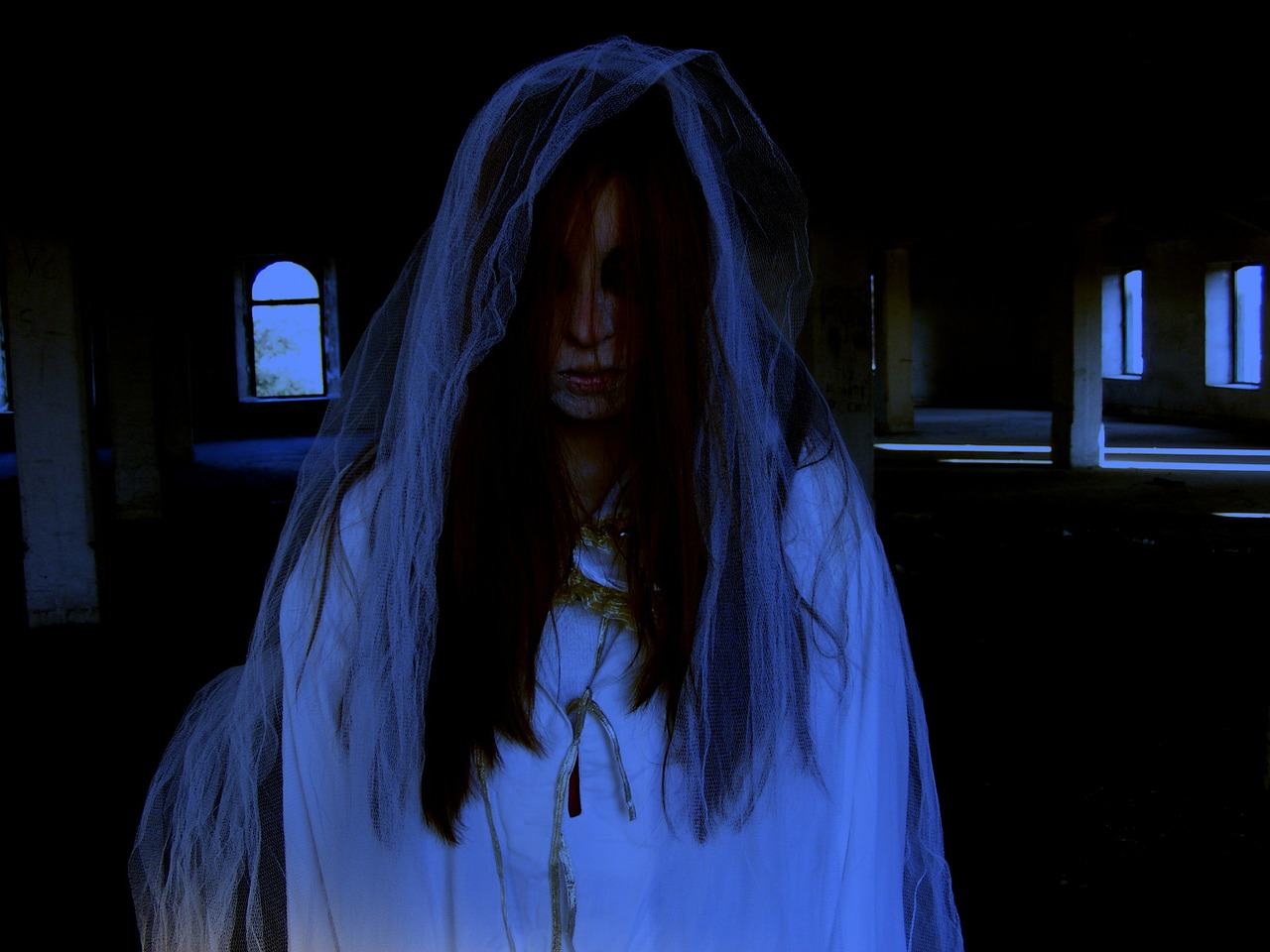 Image - ghost halloween horror bride white