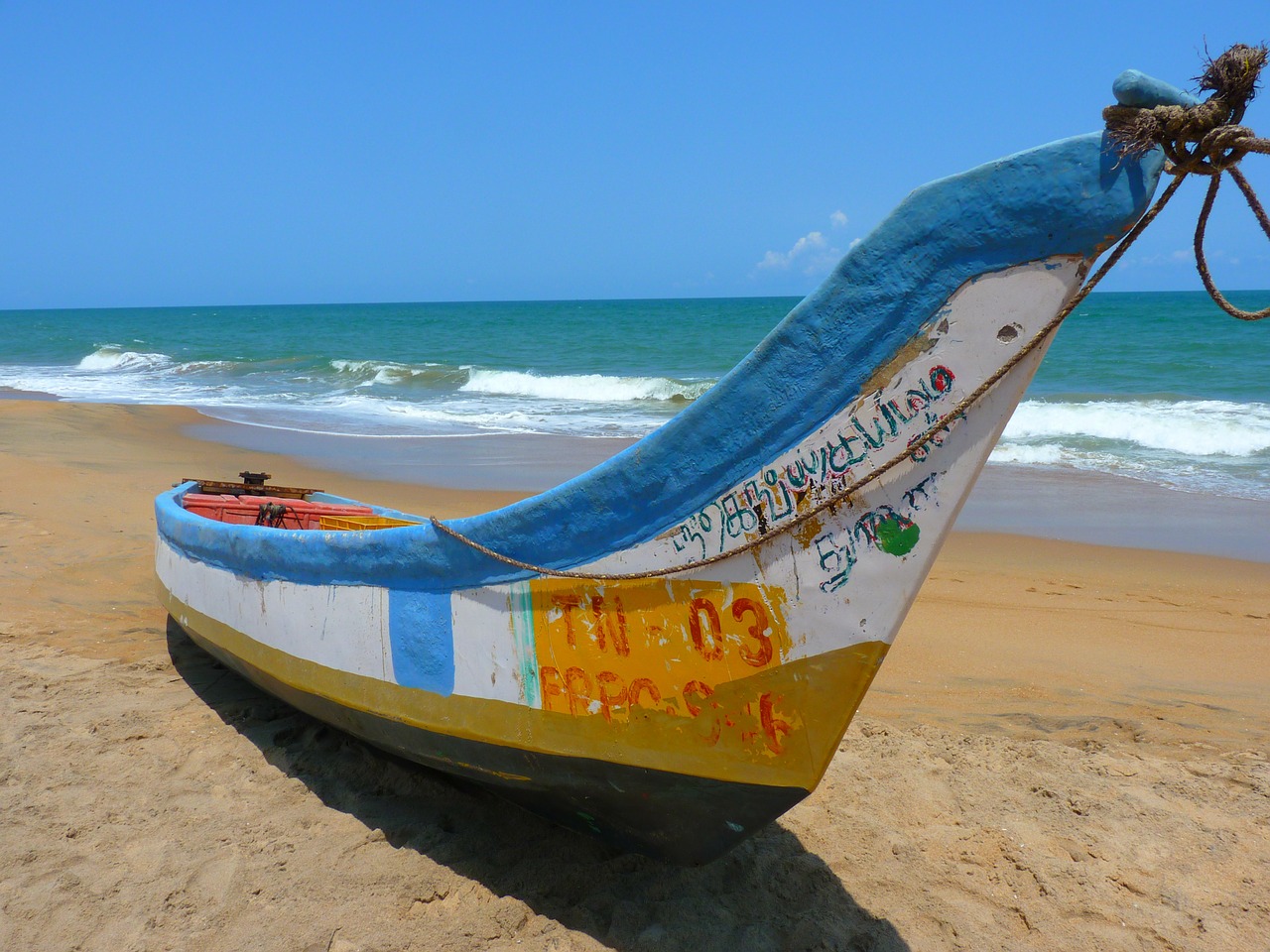 Image - beach boot colorful sea water