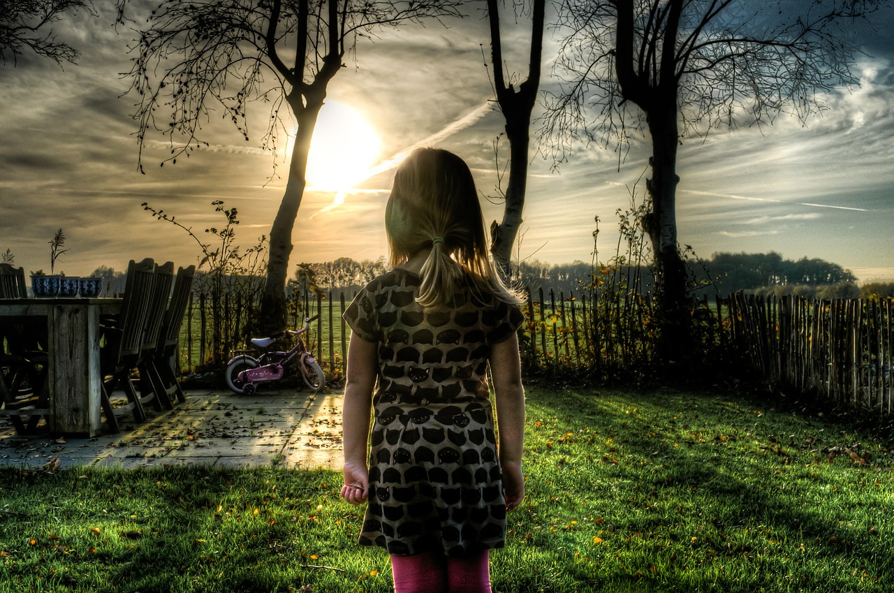 Image - girl bicycle garden people outdoor