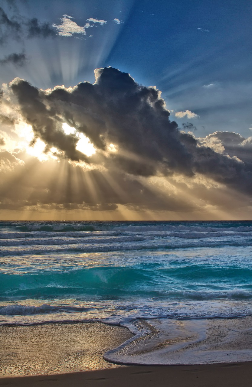 Image - landscape sun beach sea sunrise