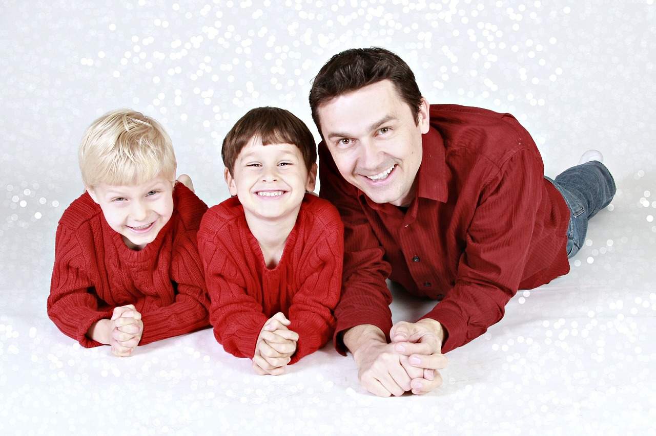 Image - family father children boys