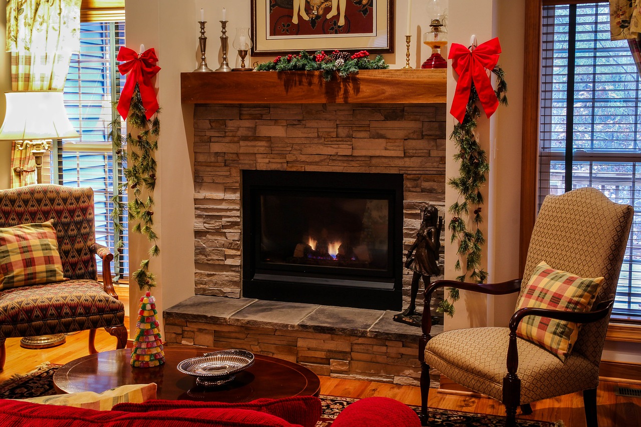 Image - fireplace mantel living room cozy