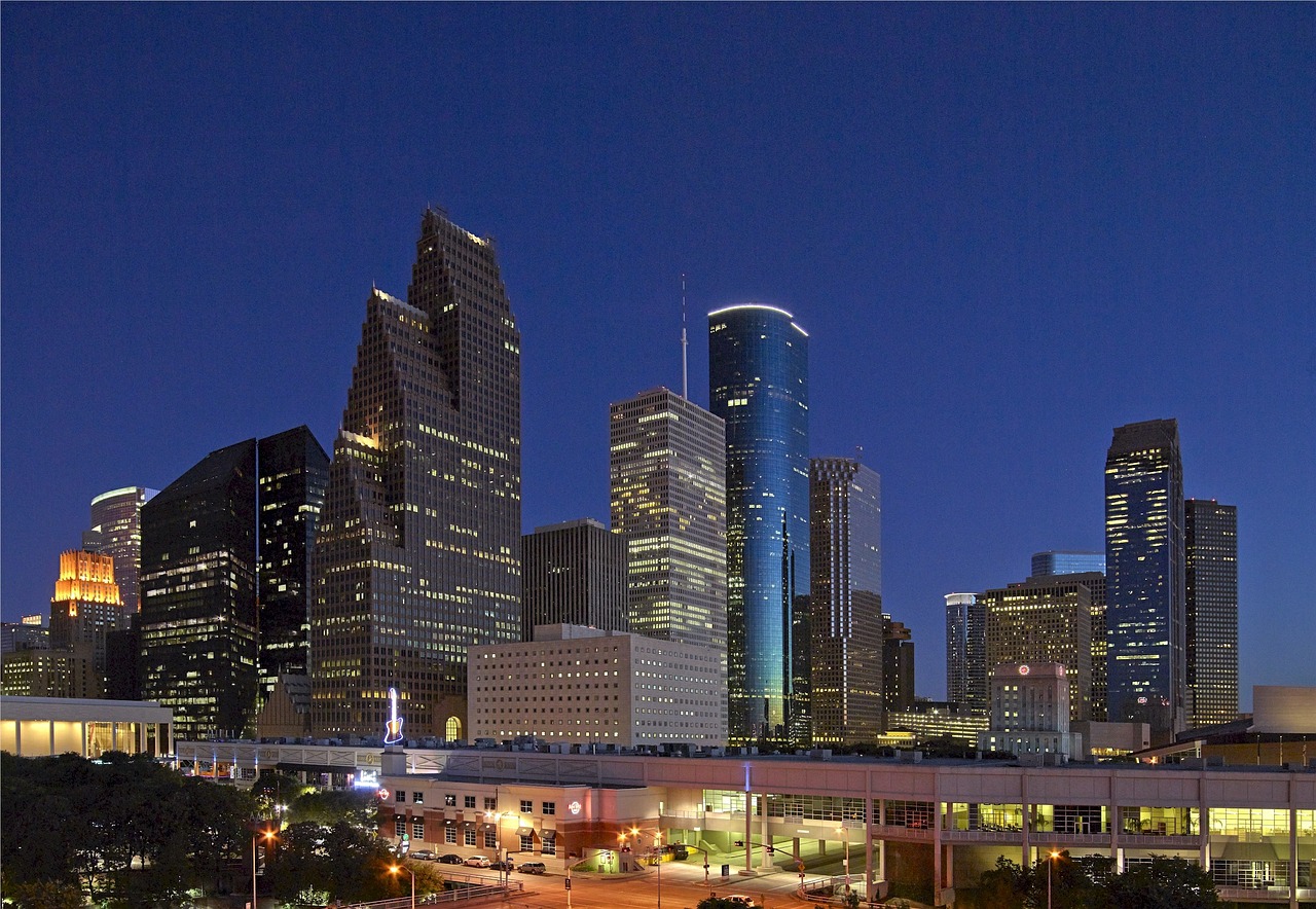 Image - skyline houston dusk downtown