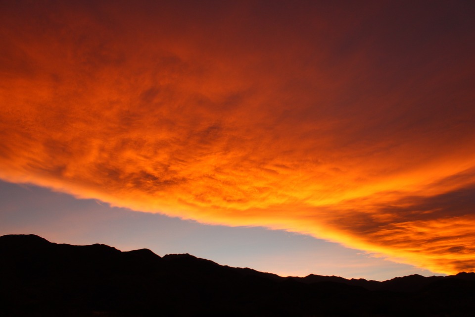 Image - sky sunset mountain clouds cloud