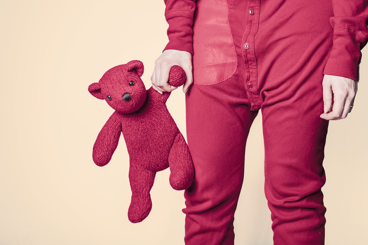 Image - teddy bear whimsical toy red funny