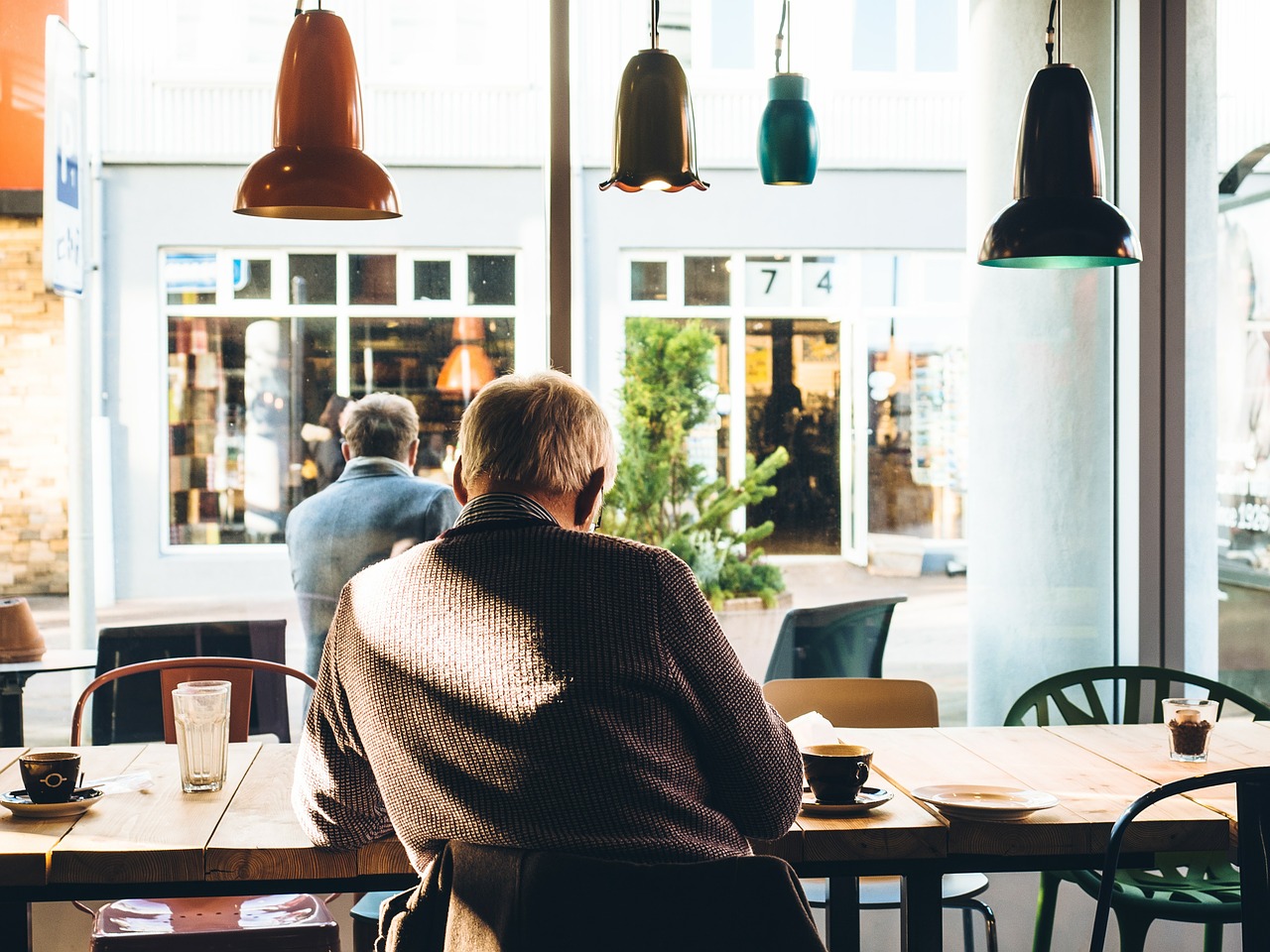 Image - cafe man sitting people male