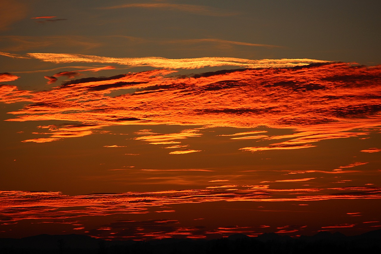 Image - sunset evening sky red afterglow