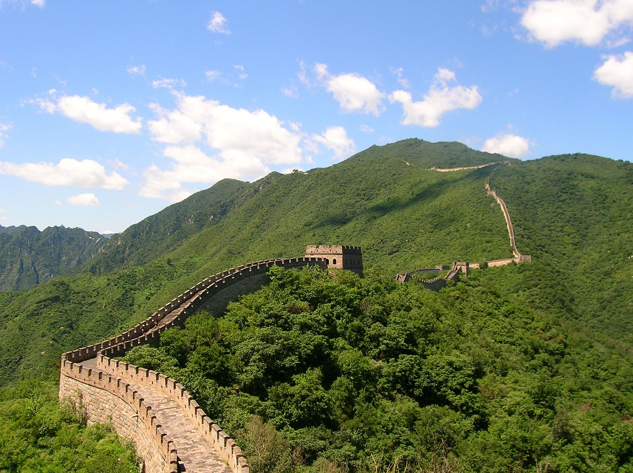 Image - great wall of china landscape towers