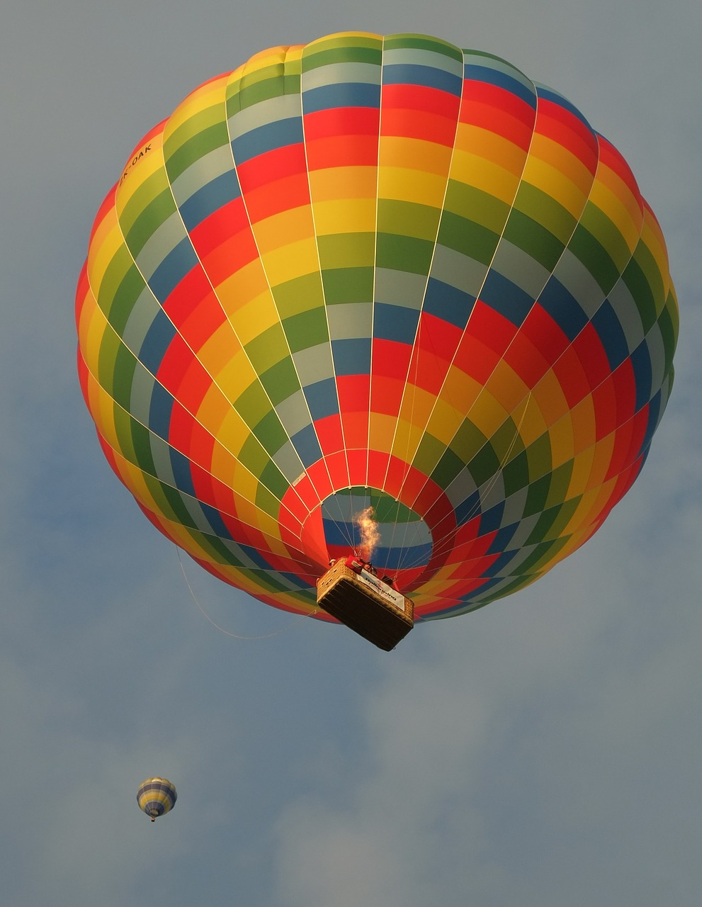 Image - hot air balloon rising sky colorful