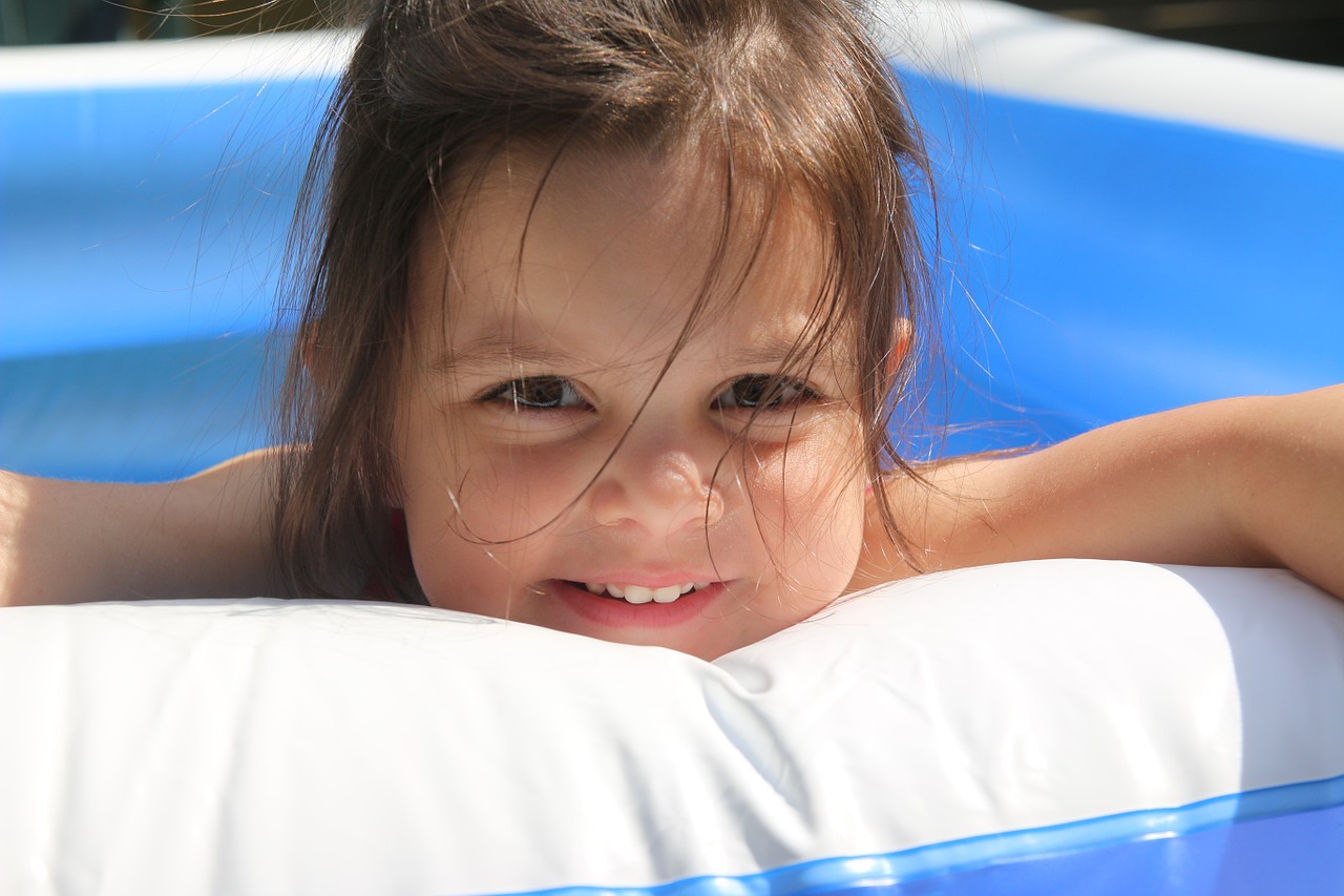 Image - smile girl pool female portrait