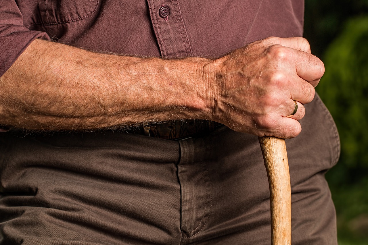 Image - hand walking stick arm elderly