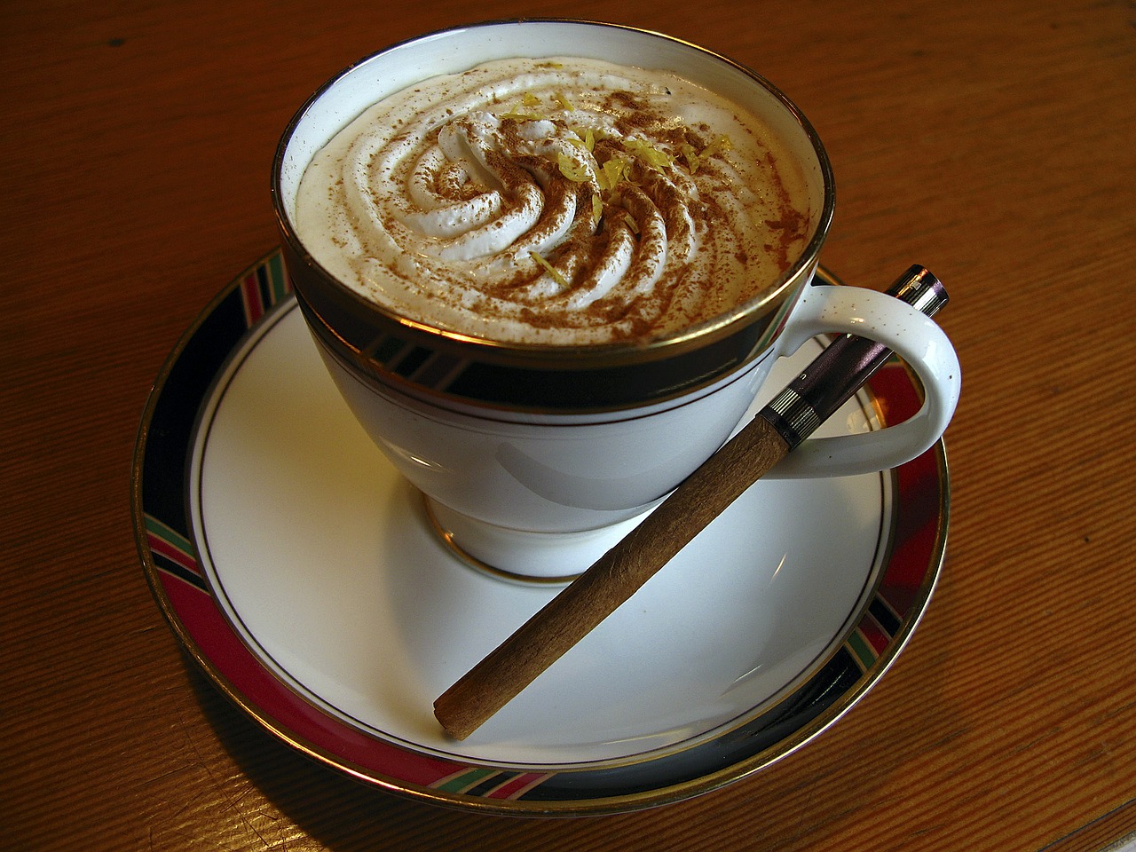 Image - cappuccino cinnamon cup art design