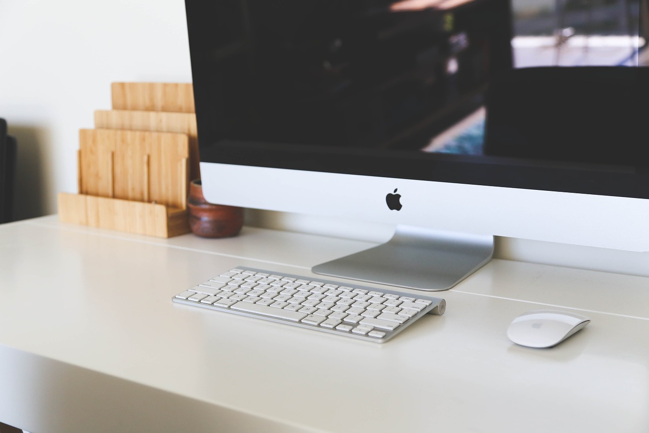 Image - home office computer mac workspace