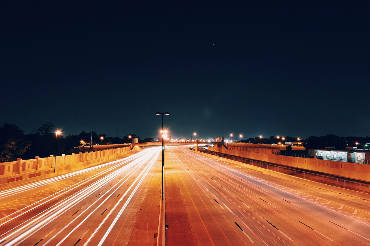 Image - transport highway lights speed