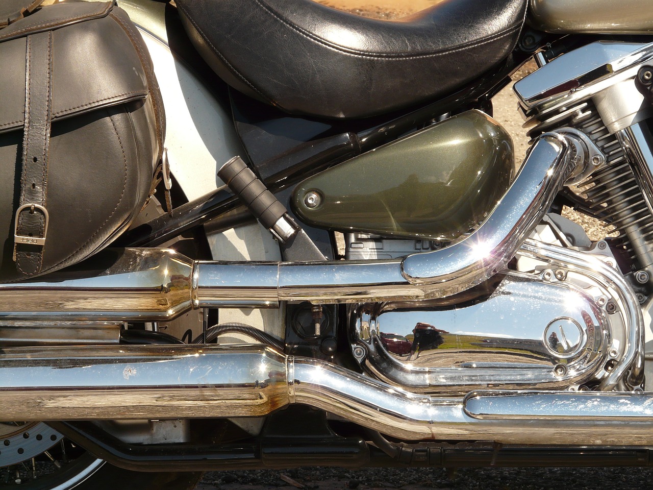 Image - motorcycle exhaust chrome metal